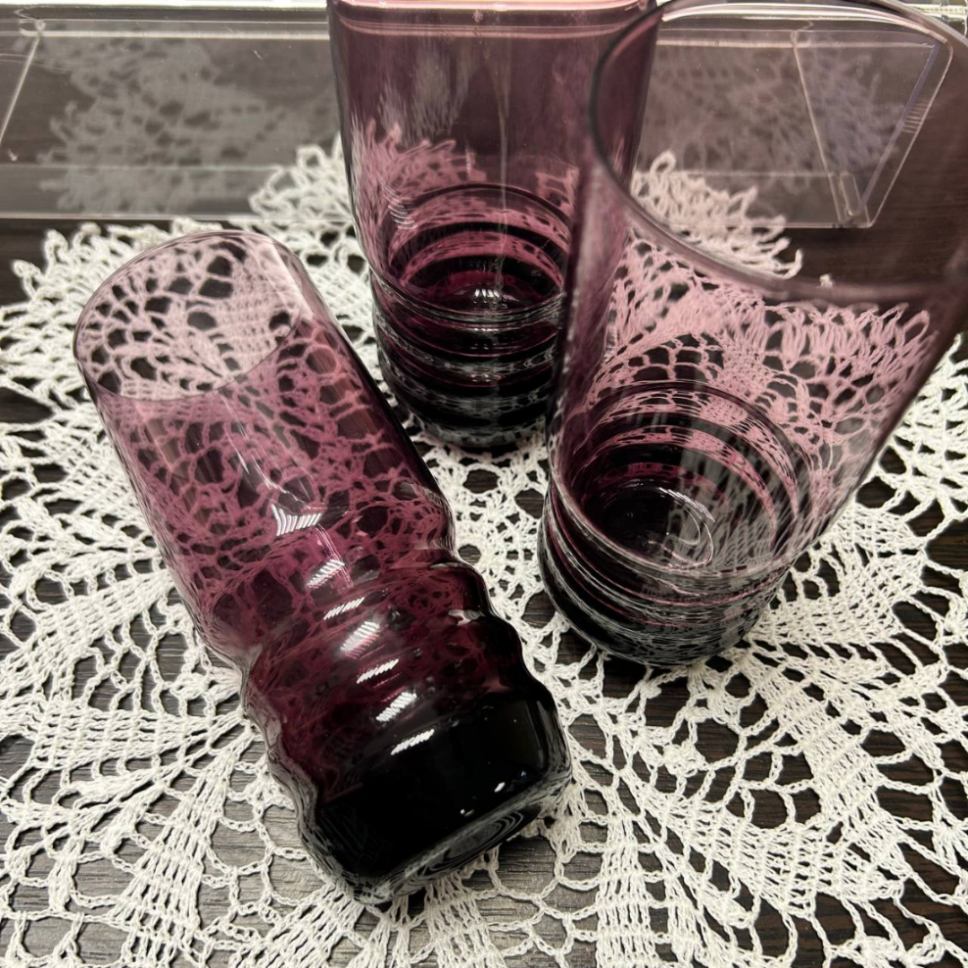 Стаканы из марганцевого стекла Стрыйского СЗ 1970х гг. Редкие! Цена за 6шт. Картинка 4